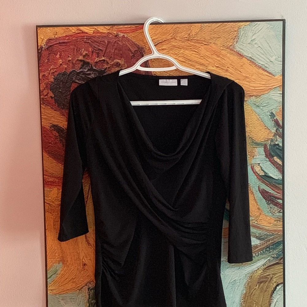 Draped black shirt
